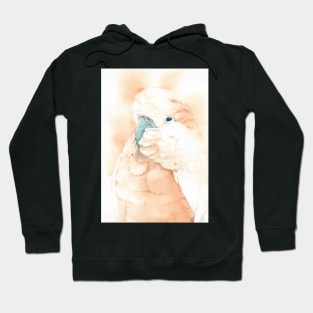 salmon-crested cockatoo watercolor portrait muluccan cacatua parrot Hoodie